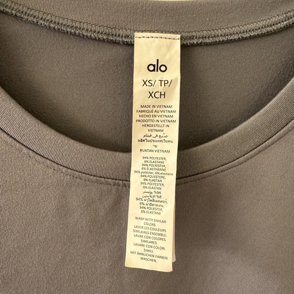 Alo Yoga Alosoft Finesse Tee in Fog XS - Picture 3 of 4